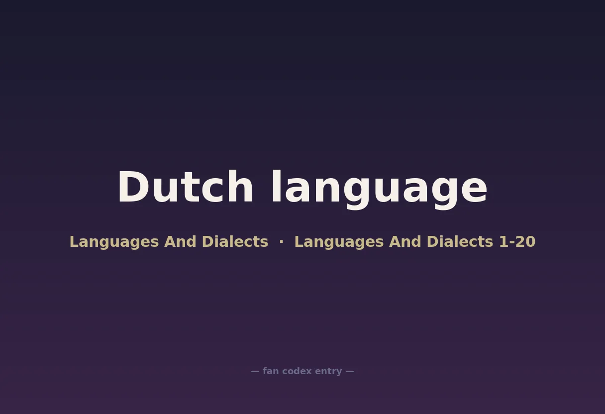 Dutch language